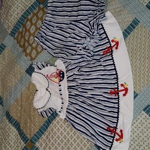 Two dresses and patriotic onesie set 6-9m